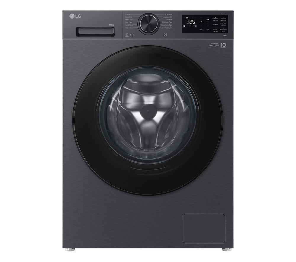 LG VX50 Series AI Direct Drive F4X5011TGB WiFi-enabled 11 kg 1400 Spin Washing Machine - Matte Black, Black