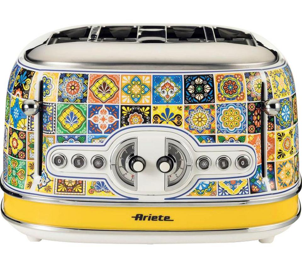 ARIETE Positano 0156/0P 4-Slice Toaster - Yellow & Blue