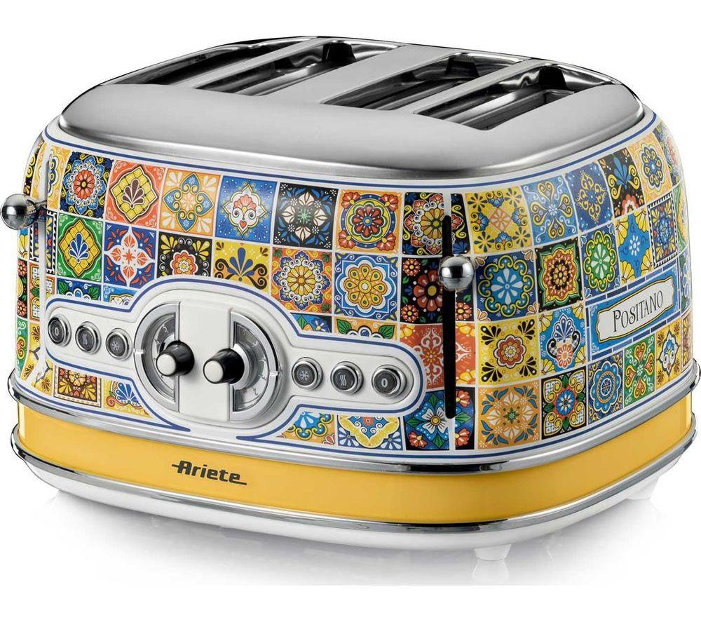 ARIETE Positano 0156/0P 4-Slice Toaster - Yellow & Blue image number 2 of 4