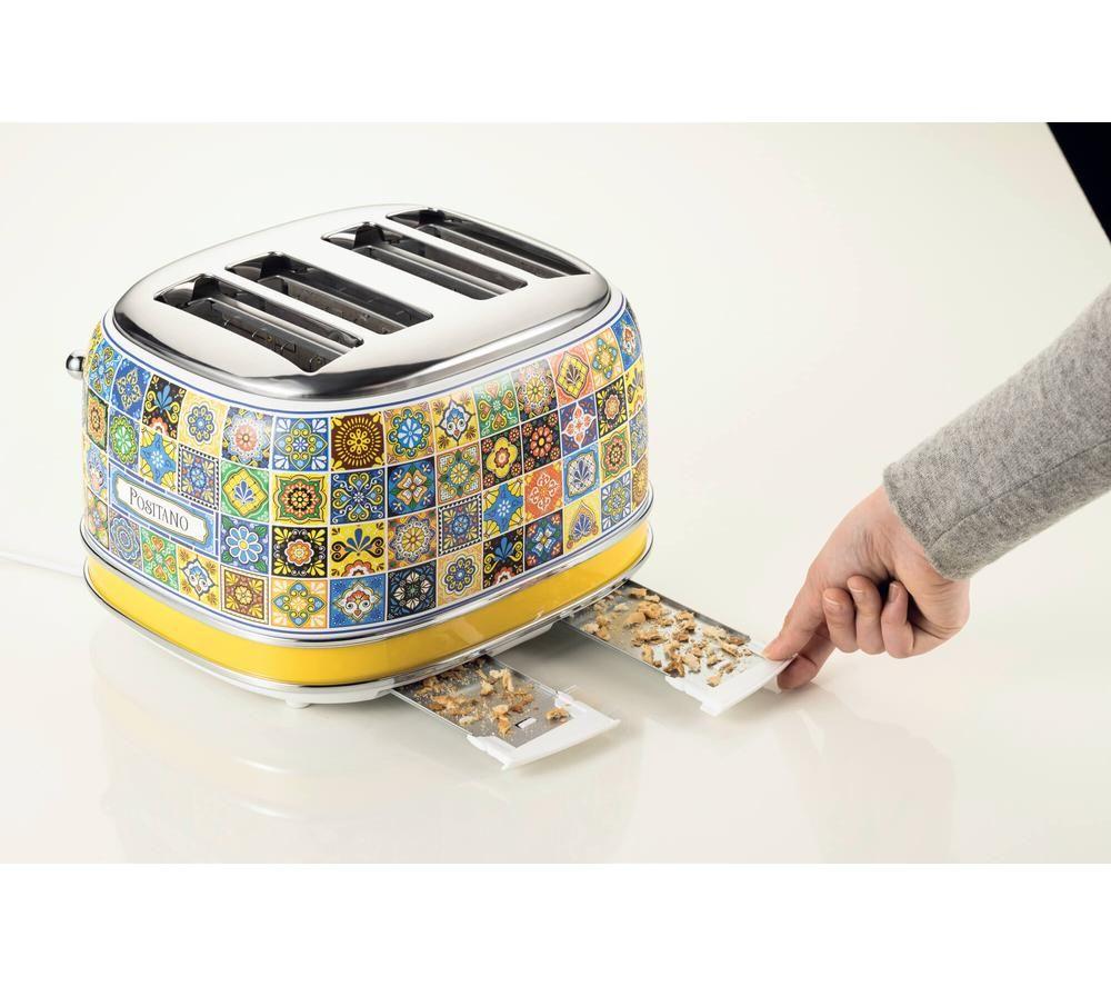 ARIETE Positano 0156/0P 4-Slice Toaster - Yellow & Blue image number 3 of 4