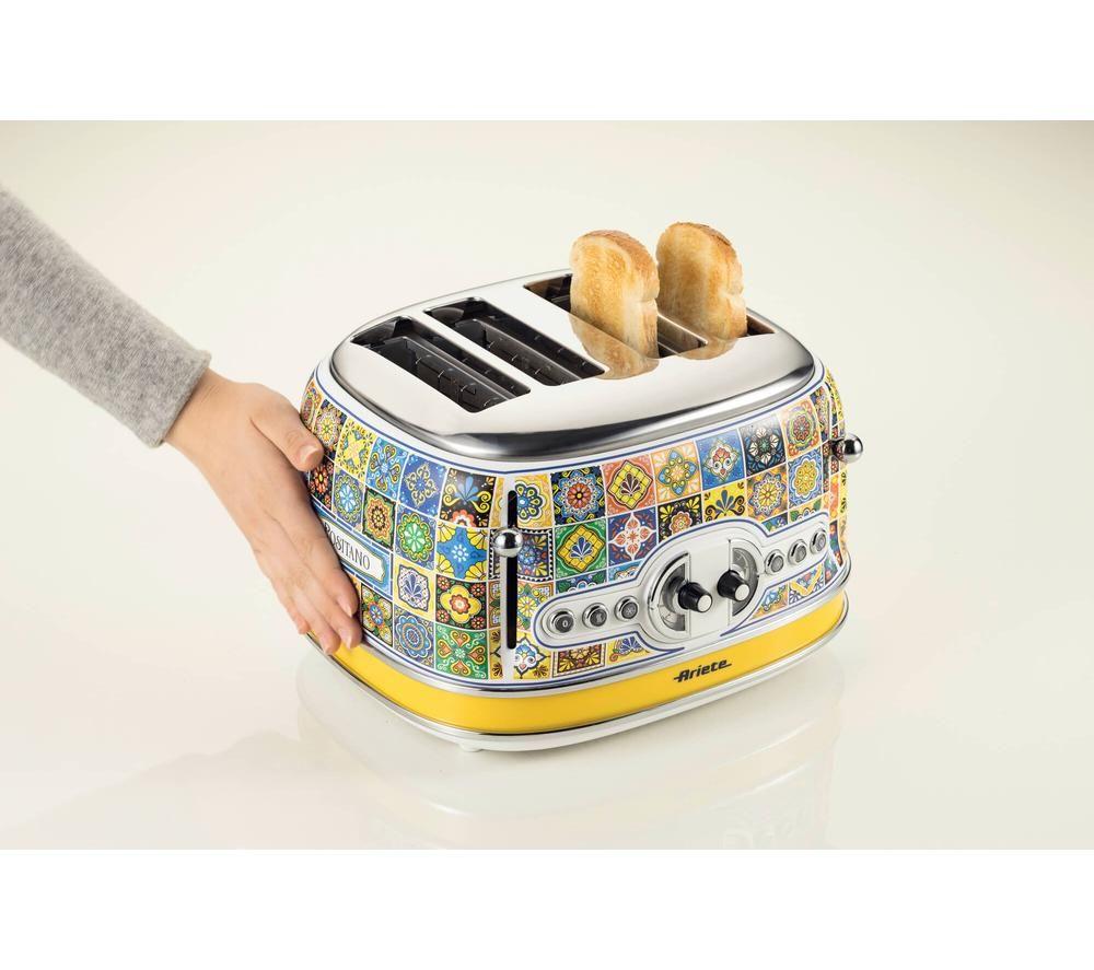 ARIETE Positano 0156/0P 4-Slice Toaster - Yellow & Blue image number 4 of 4