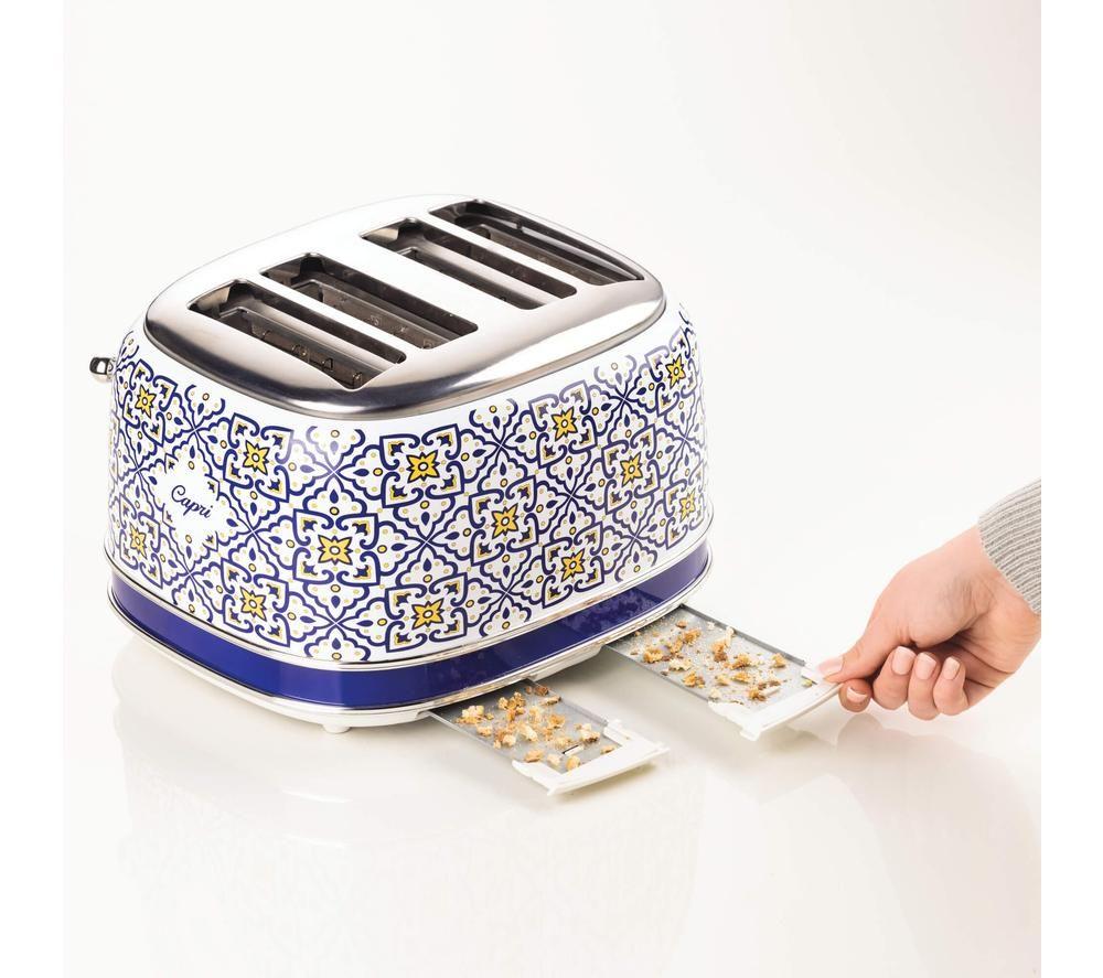 Ariete Capri 0156/0C 4-Slice Toaster - Blue, Blue,White