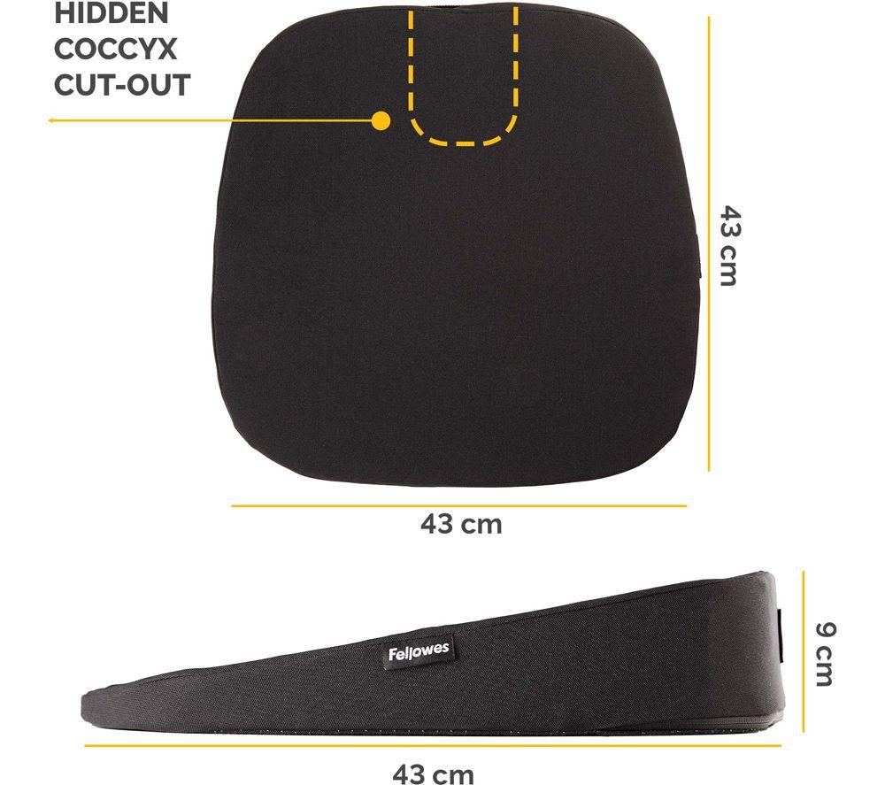 FELLOWES Breyta Wedge Seat Cushion with Cover - Black image number 6 of 7