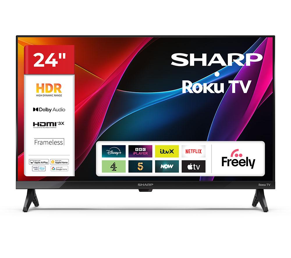 24" SHARP 1T-C24HD2725KB Roku TV  Smart HD Ready HDR LED TV