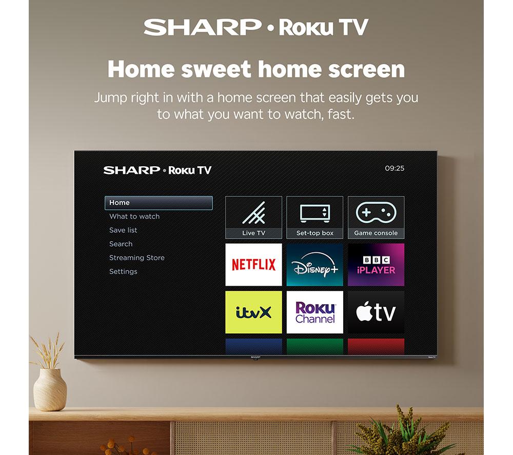 SHARP 1T-C24HD2725KB Roku TV 24" Smart HD Ready HDR LED TV image number 4 of 15