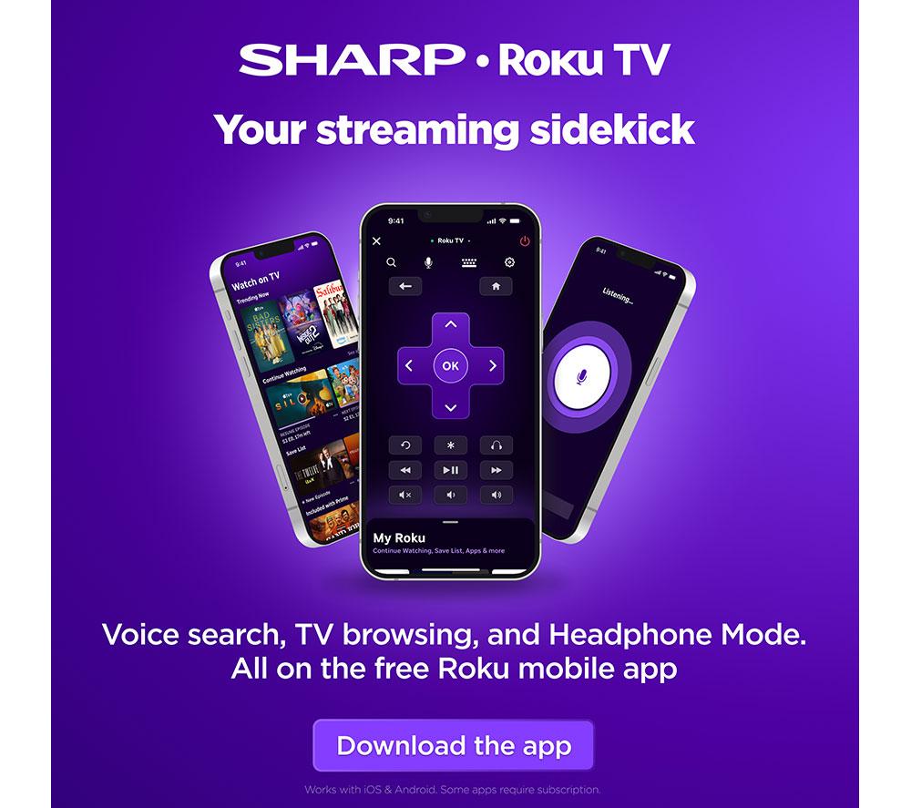 SHARP 1T-C24HD2725KB Roku TV 24" Smart HD Ready HDR LED TV image number 6 of 15