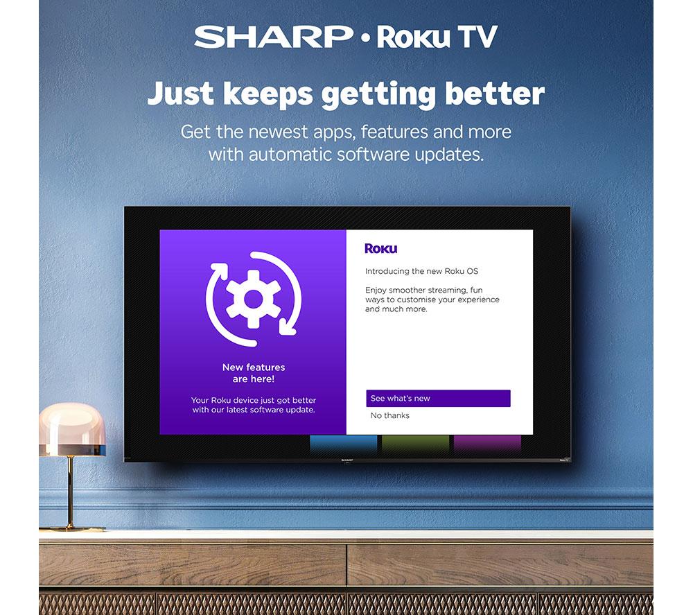 SHARP 1T-C24HD2725KB Roku TV 24" Smart HD Ready HDR LED TV image number 7 of 15