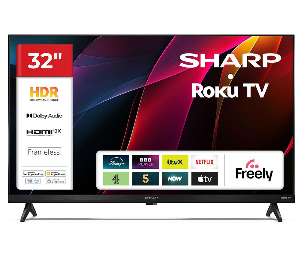 32" SHARP 1T-C32HD2725KB Roku TV  Smart HD Ready HDR LED TV