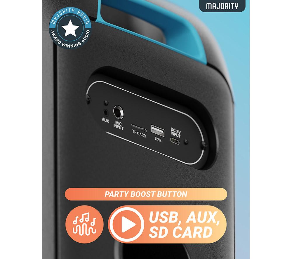 MAJORITY Pulse 1 Portable Bluetooth Megasound Party Speaker - Black image number 6 of 7