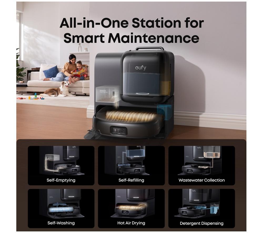 EUFY Omni E28 Robot Vacuum & Mop with All-in-One Station & Portable Deep Cleaner - Black image number 5 of 9