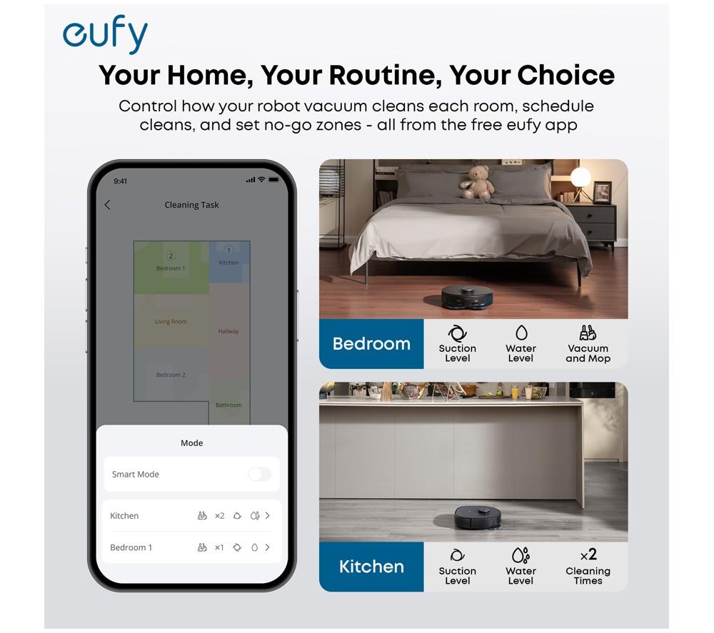 EUFY Omni E28 Robot Vacuum & Mop with All-in-One Station & Portable Deep Cleaner - Black image number 9 of 9
