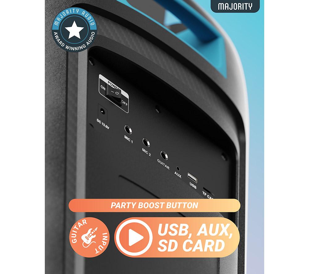 MAJORITY Pulse 5 Portable Bluetooth Megasound Party Speaker - Black image number 6 of 8