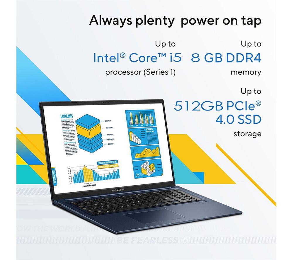 ASUS Vivobook 17 X1704VA 17.3" Laptop - Intel&reg; Core&trade; i5, 512 GB SSD, Silver image number 9 of 18