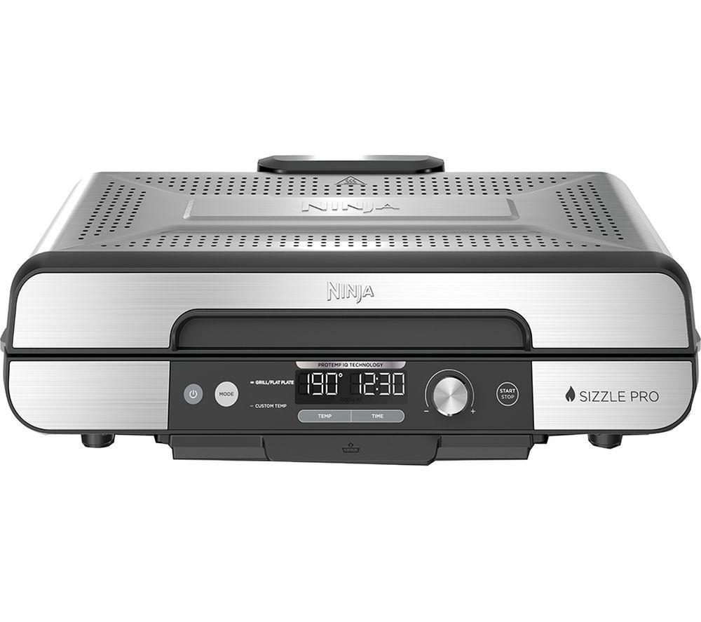 NINJA Sizzle Pro XL GX101UK Indoor Grill & Flat Plate - Black & Silver
