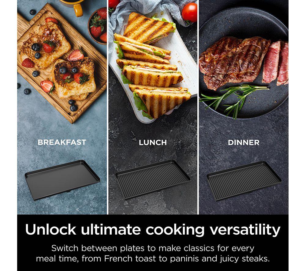 NINJA Sizzle Pro XL GX101UK Indoor Grill & Flat Plate - Black & Silver image number 4 of 13