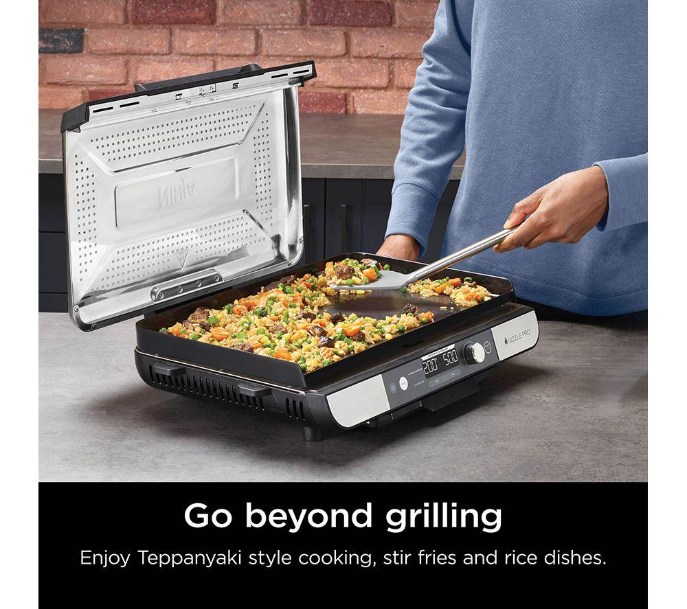 NINJA Sizzle Pro XL GX101UK Indoor Grill & Flat Plate - Black & Silver image number 7 of 13