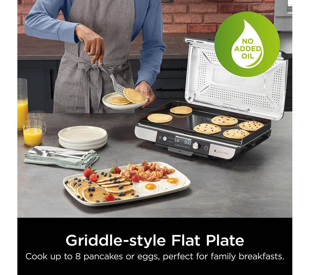 NINJA Sizzle Pro XL GX101UK Indoor Grill & Flat Plate - Black & Silver image number 9 of 13