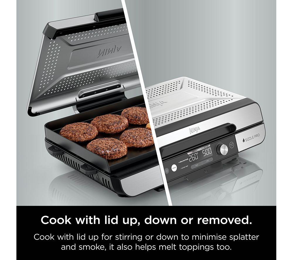 NINJA Sizzle Pro XL GX101UK Indoor Grill & Flat Plate - Black & Silver image number 10 of 13