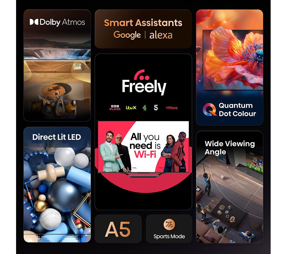 HISENSE A5Q 32" QLED Full HD HDR Smart TV with Freely - 32A5QTUK image number 2 of 14