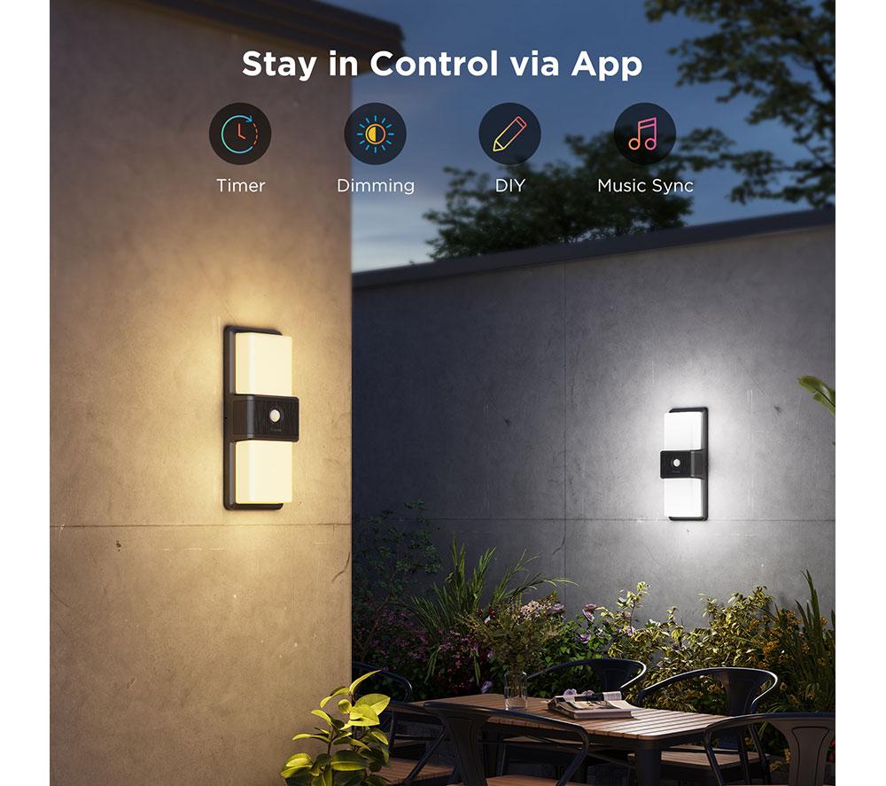 GOVEE H7078 Smart Outdoor Wall Light - Black image number 6 of 10