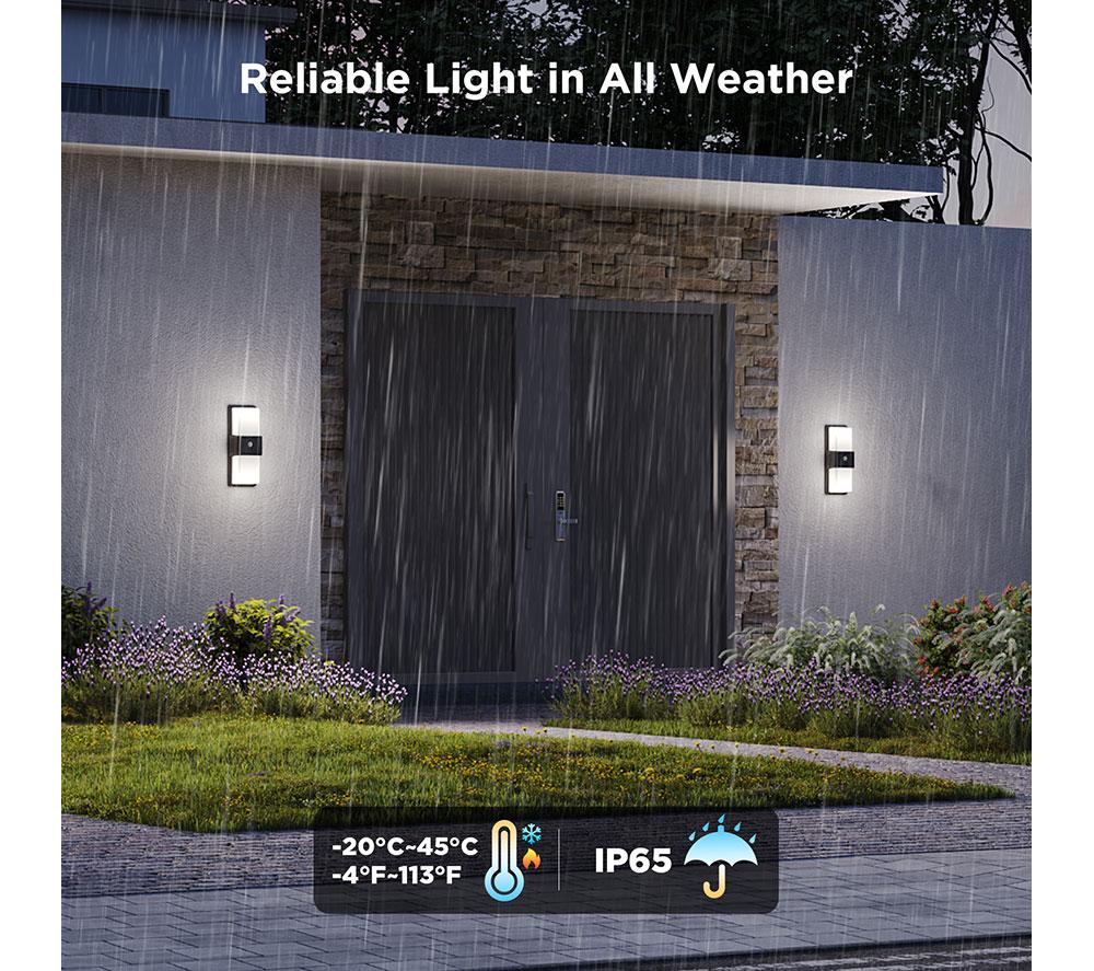 GOVEE H7078 Smart Outdoor Wall Light - Black image number 7 of 10