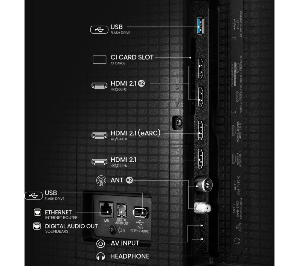 HISENSE U7Q 55" Mini LED 4K 144Hz Smart AI TV with Freely - 55U7QTUK image number 11 of 16