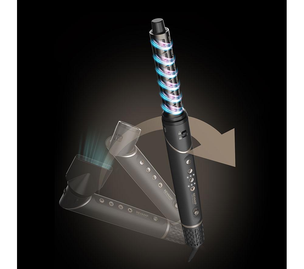 REVAMP Curl Air Style 7-in-1 Ionic Air Styler - Black image number 15 of 24