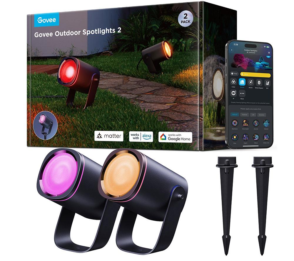 GOVEE H7093 Smart Outdoor Spotlights 2 - Pack of 2 image number 2 of 14