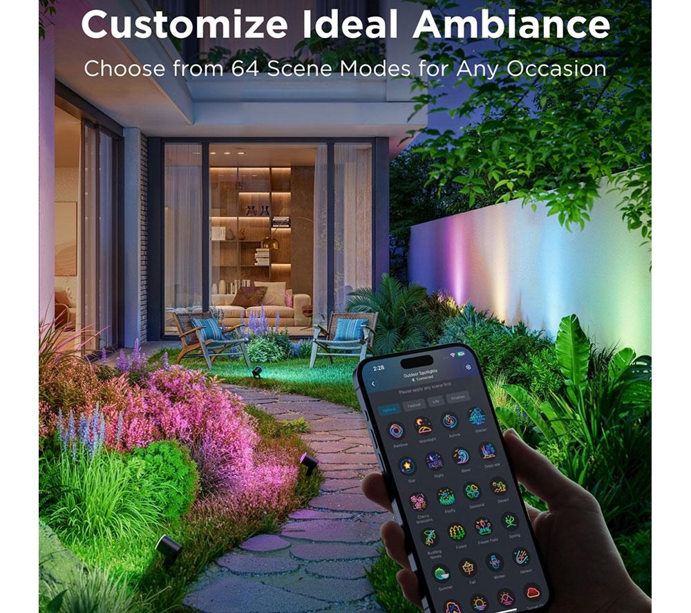 GOVEE H7093 Smart Outdoor Spotlights 2 - Pack of 2 image number 6 of 14
