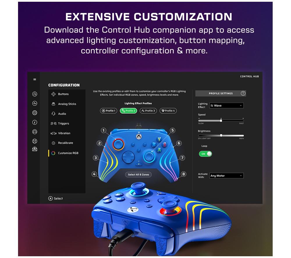 TURTLE BEACH Afterglow Wave Wired Controller for Xbox &ndash; Blue image number 7 of 16