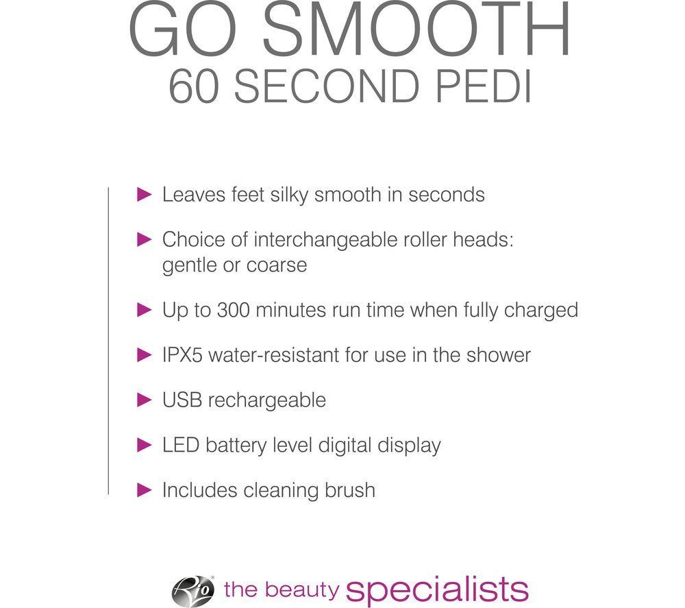 RIO Go Smooth 60 Second Pedi Electric Foot File - White image number 5 of 7