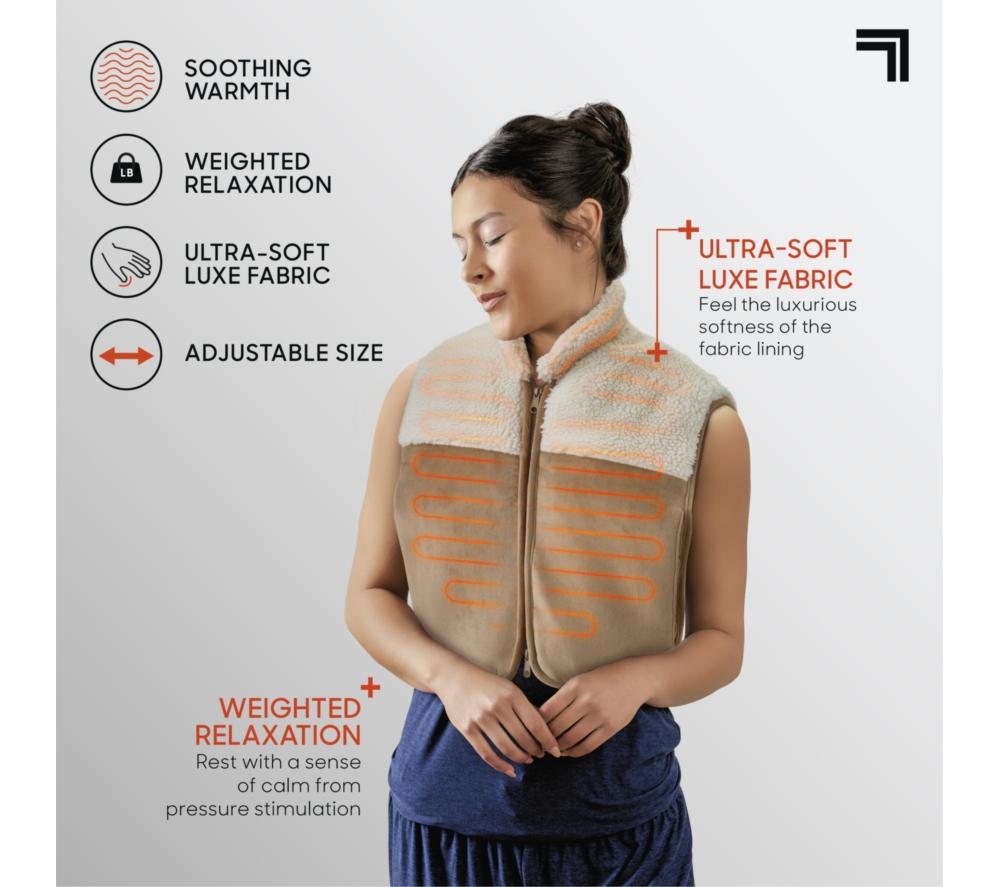 SHARPER IMAGE Luxe Heated Vest - Beige image number 2 of 4