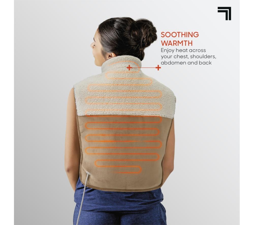 SHARPER IMAGE Luxe Heated Vest - Beige image number 3 of 4