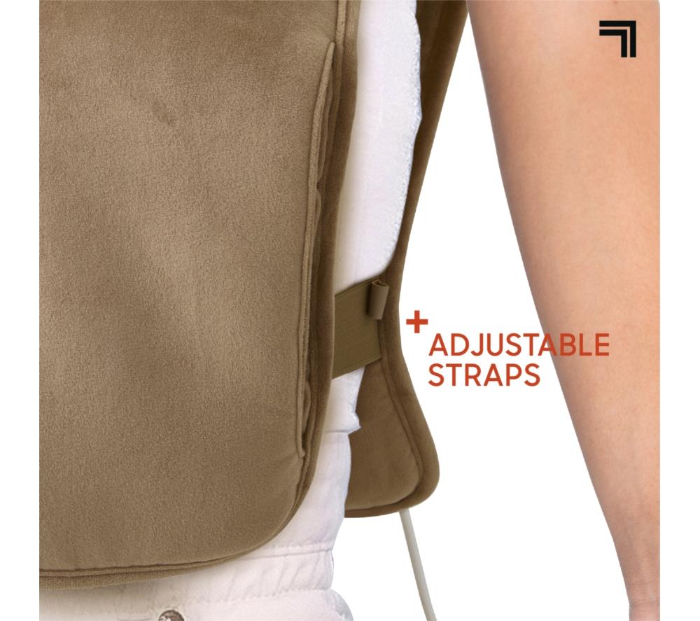 SHARPER IMAGE Luxe Heated Vest - Beige image number 4 of 4