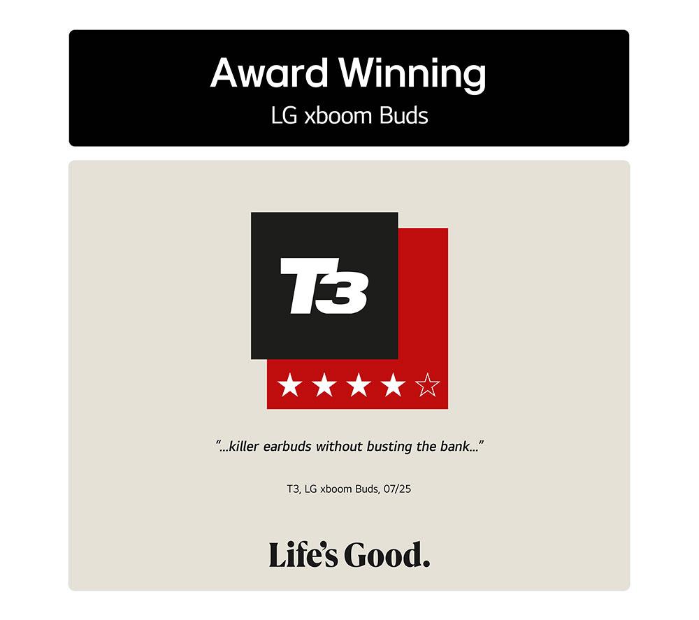 LG xboom Buds Wireless Bluetooth Noise-Cancelling Earbuds - Black image number 4 of 4