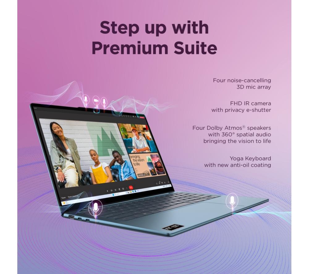 LENOVO Yoga Slim 7 14" Laptop - AMD Ryzen AI 5, 512 GB SSD, Tidal Teal image number 7 of 11