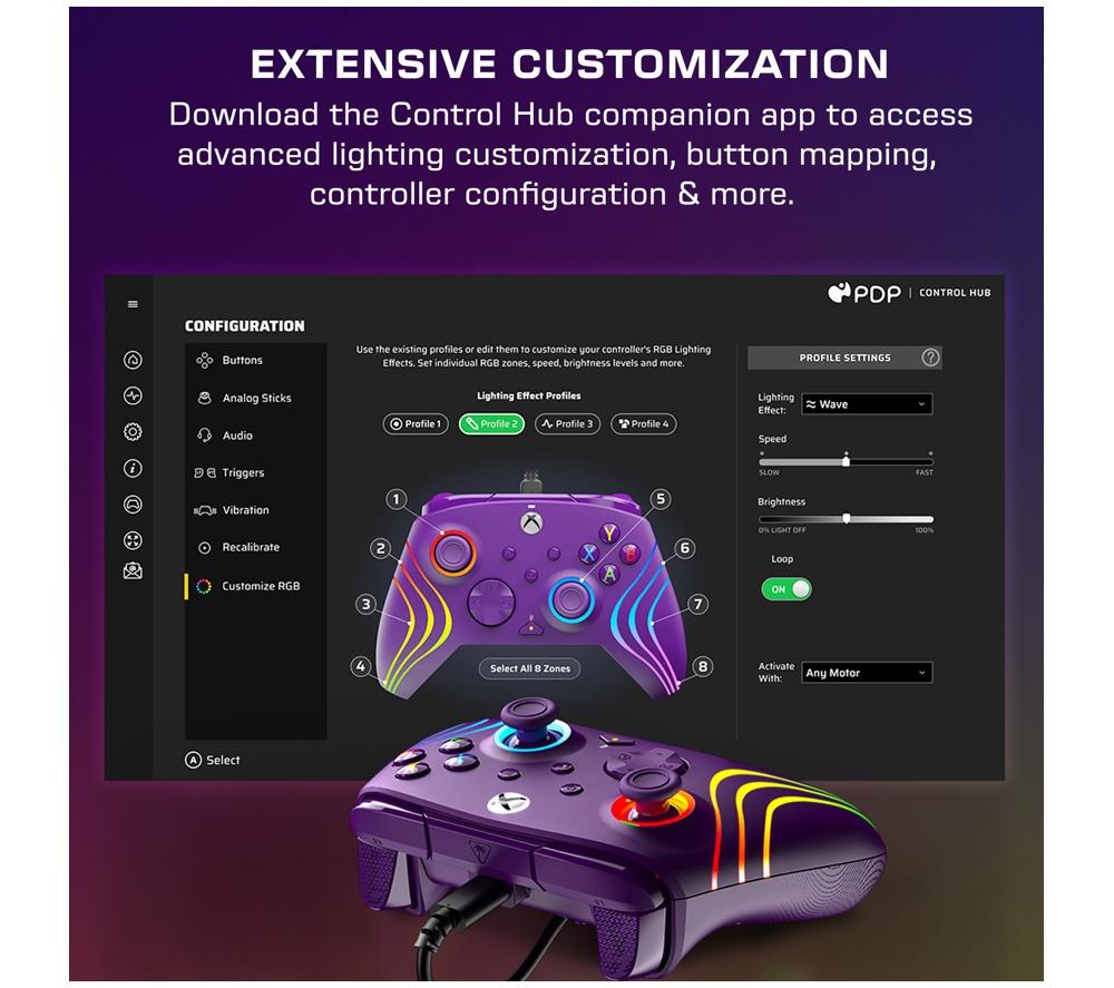 TURTLE BEACH Afterglow Wave Wired Controller for Xbox &ndash; Purple image number 7 of 16