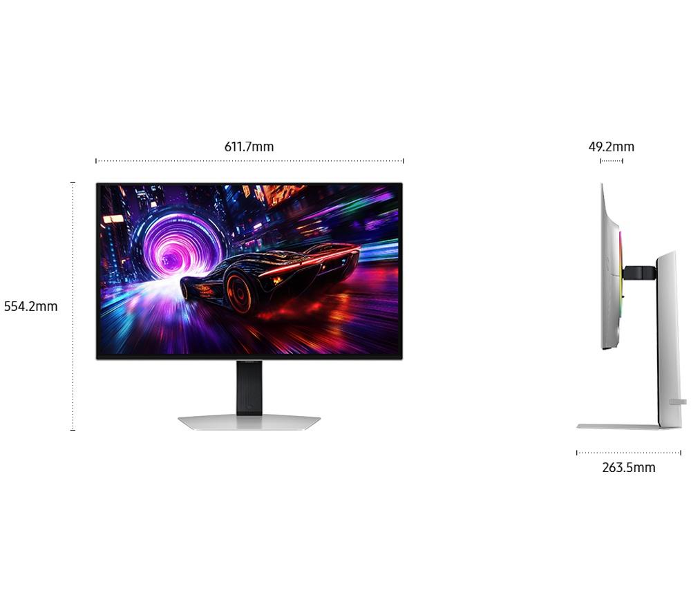 SAMSUNG Odyssey G8 LS27FG810SUXXU 4K Ultra HD 27" QD-OLED Gaming Monitor - Silver image number 5 of 19