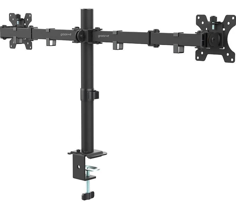 GROOV-E GV-PC26-BK Dual Arm Tilt & Swivel 32" Monitor Desk Mount image number 3 of 7