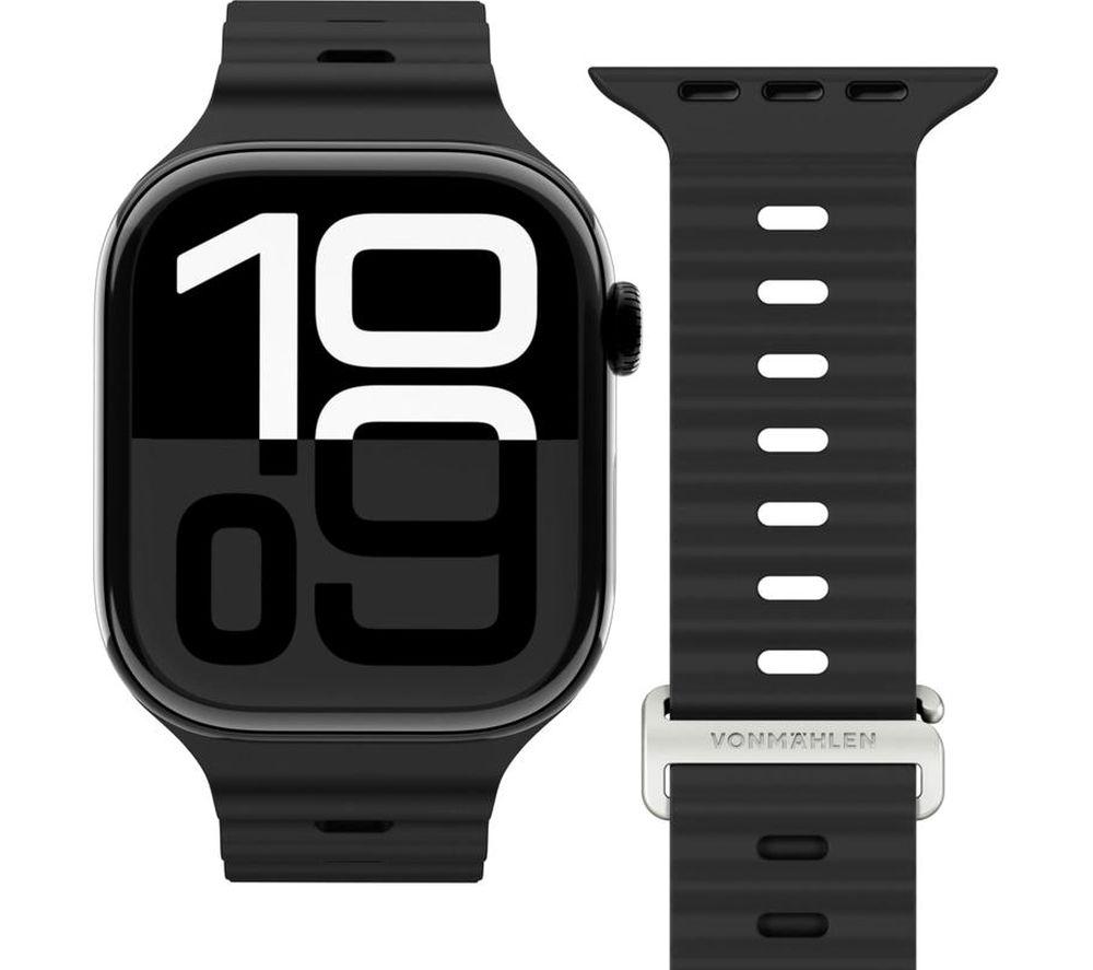 VONMAHLEN Wave Band 2 Apple Watch 40-42 mm Silicone Strap - Black image number 2 of 4