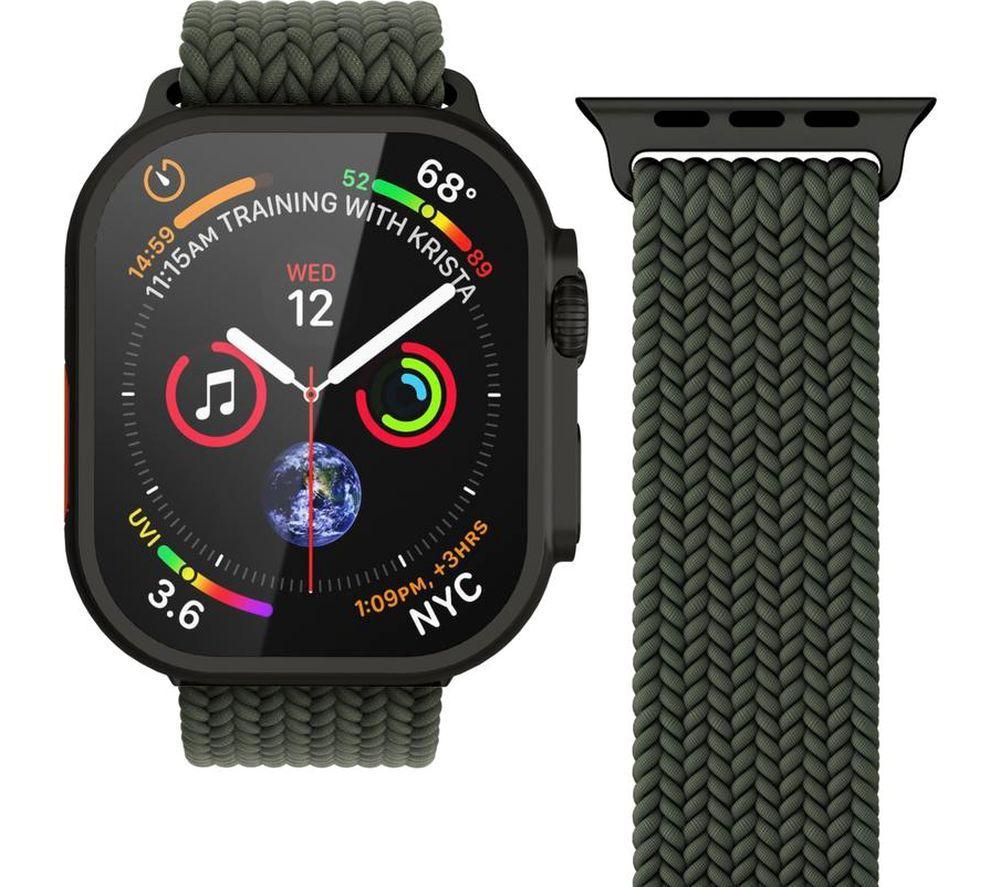 VONMAHLEN Woven Apple Watch 40 - 42 mm Braided Nylon Loop - Olive Black image number 3 of 5