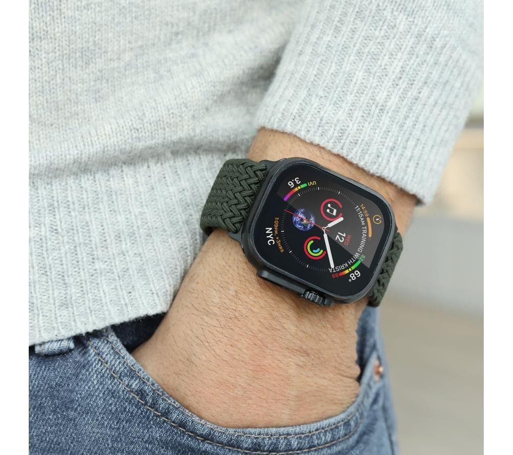 VONMAHLEN Woven Apple Watch 40 - 42 mm Braided Nylon Loop - Olive Black image number 4 of 5