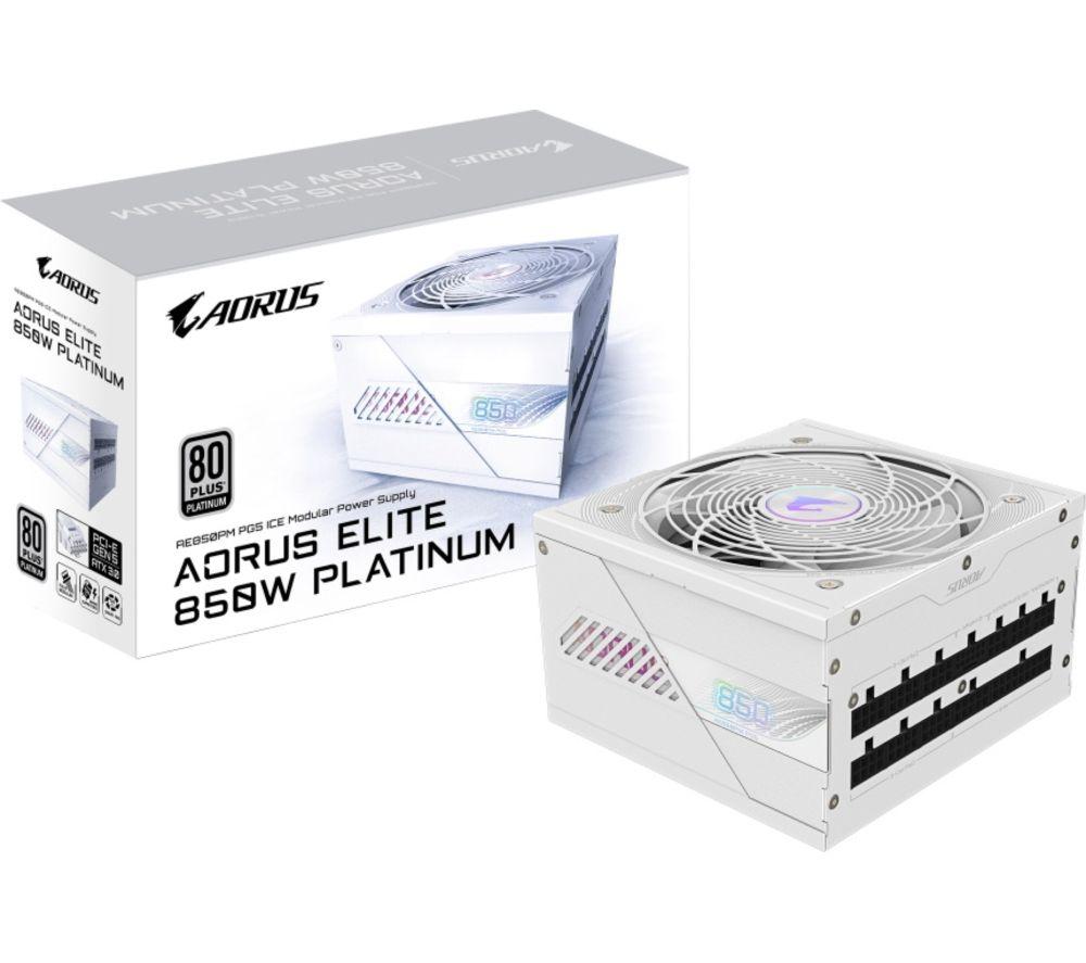 GIGABYTE AORUS ELITE ICE PG5 Fully Modular ATX PSU - 850 W, White image number 2 of 5