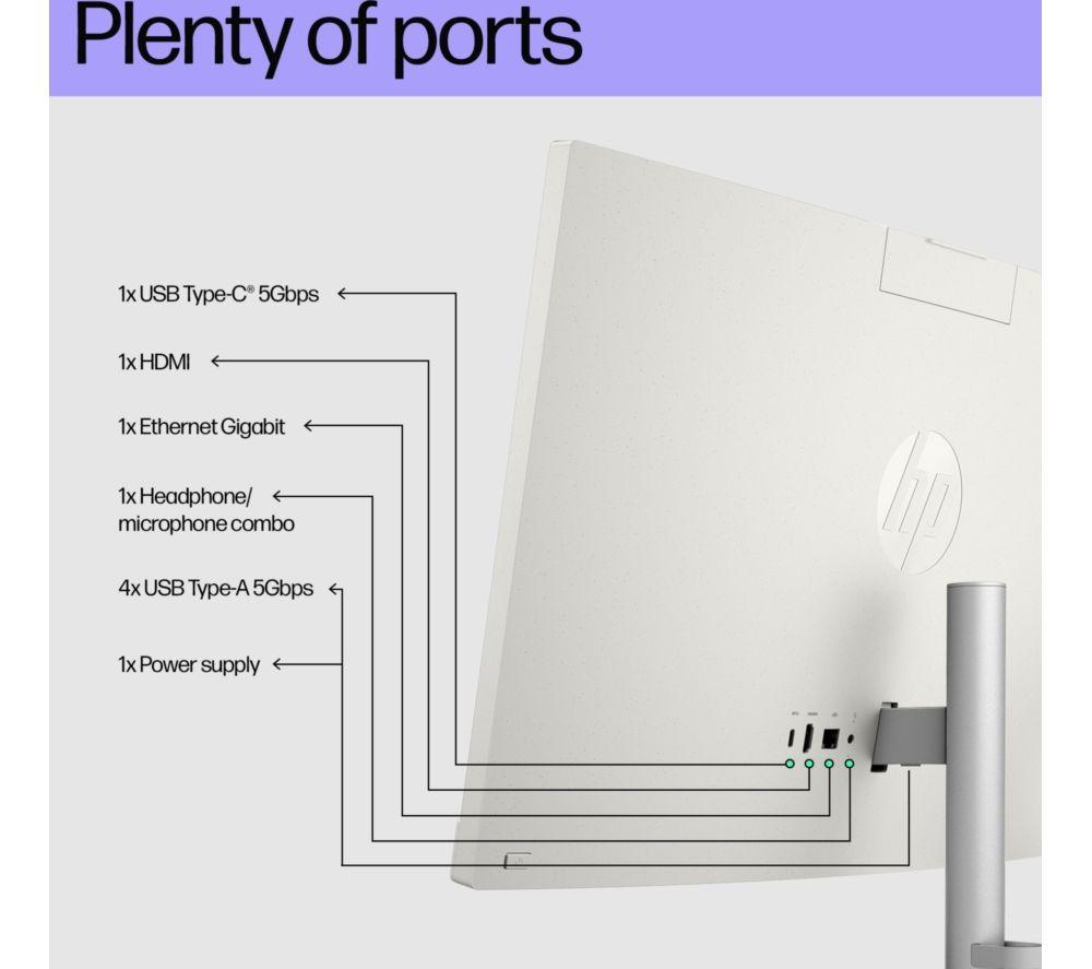 HP 27-cr0048na 27" All-in-One PC - Intel&reg; Core&trade; i7, 1 TB SSD, White image number 6 of 14