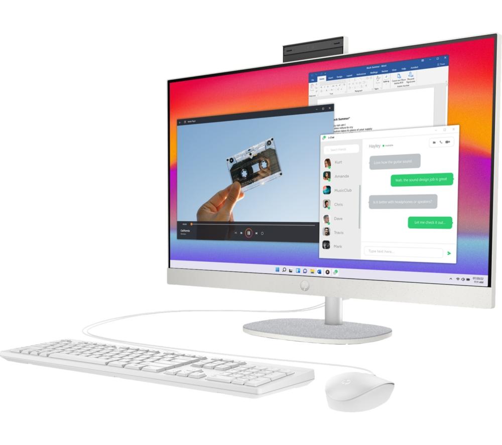 HP 27-cr0048na 27" All-in-One PC - Intel&reg; Core&trade; i7, 1 TB SSD, White image number 12 of 14
