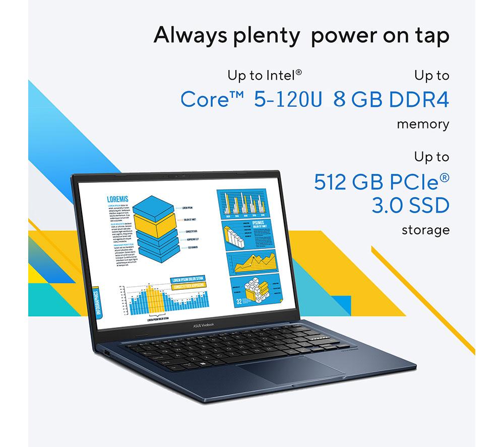 ASUS Vivobook 14 X1404VA 14" Laptop - Intel&reg; Core&trade; 5, 512 GB SSD, Silver image number 8 of 14