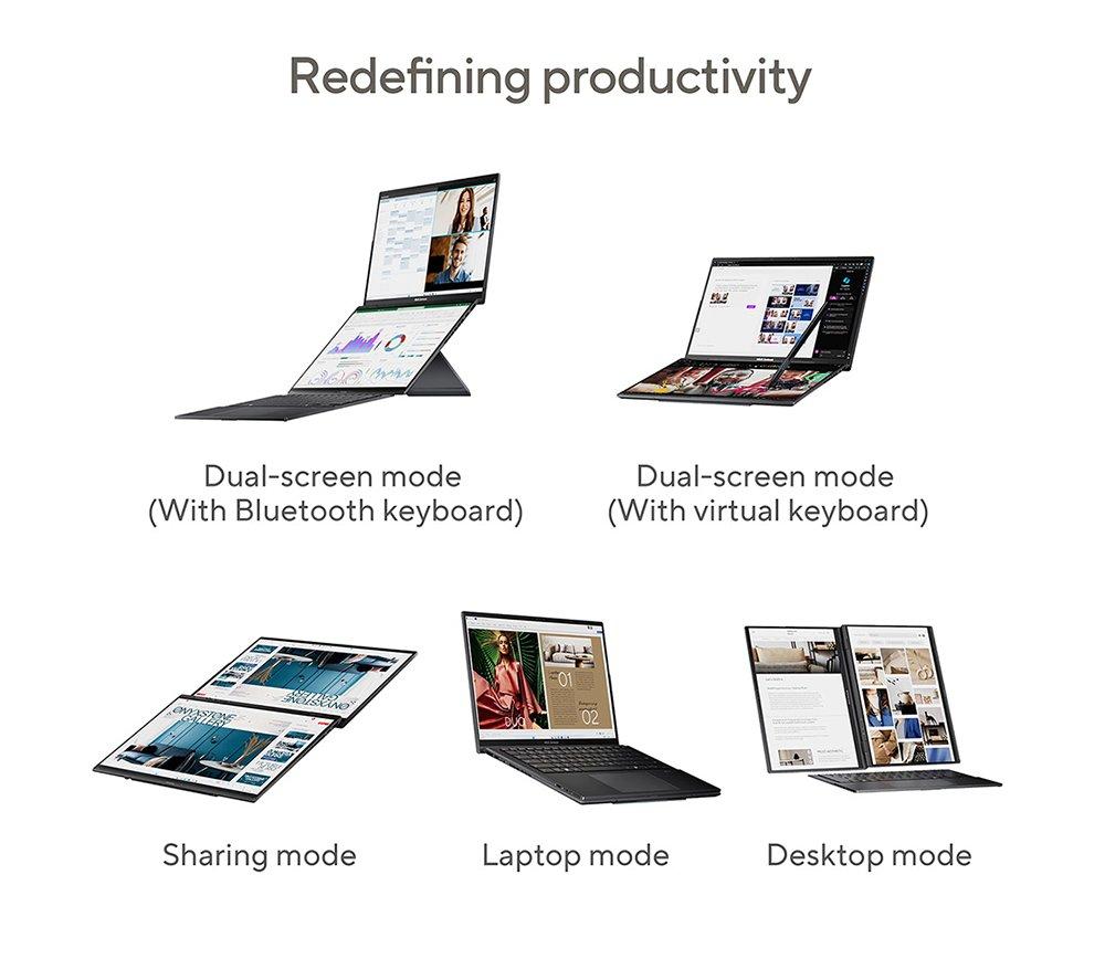 ASUS Zenbook Duo 14" Laptop - Intel&reg; Core&trade; Ultra 9, 1 TB SSD, Inkwell Grey image number 10 of 13