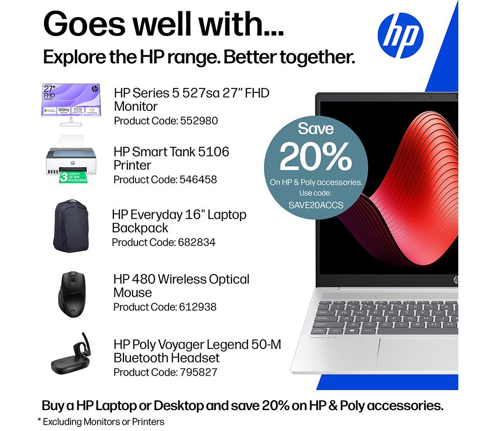 HP OmniBook 5 16" Laptop - Intel&reg; Core&trade; i7, 512 GB SSD, Silver image number 3 of 23