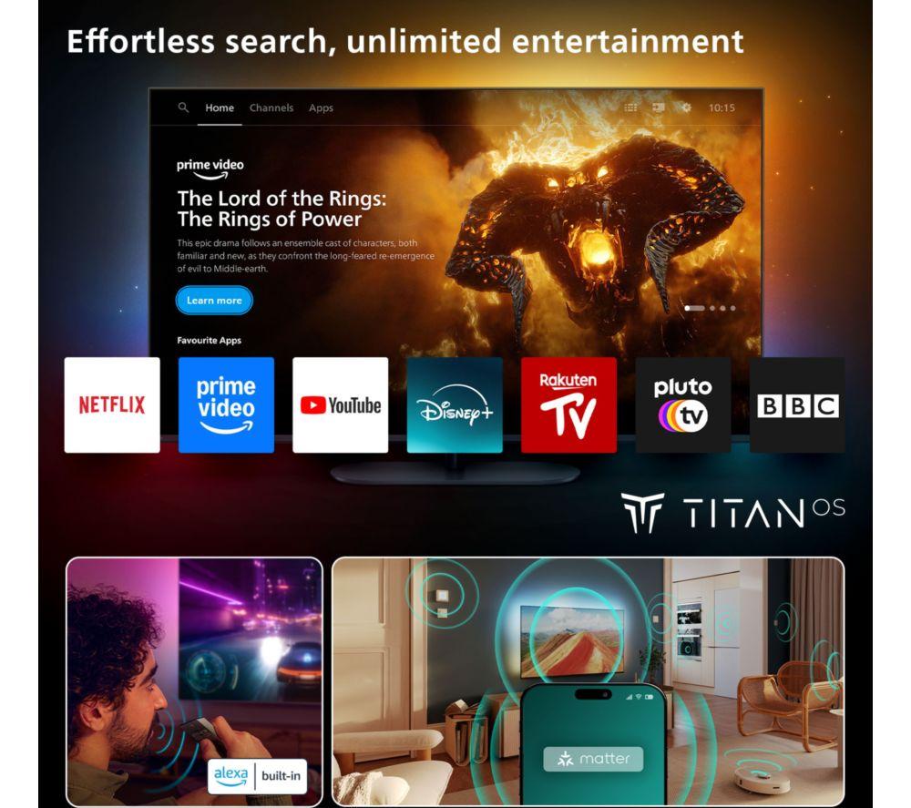 PHILIPS OLED760 55" OLED 4K HDR Ambilight Smart TV - 55OLED760/12 image number 6 of 15