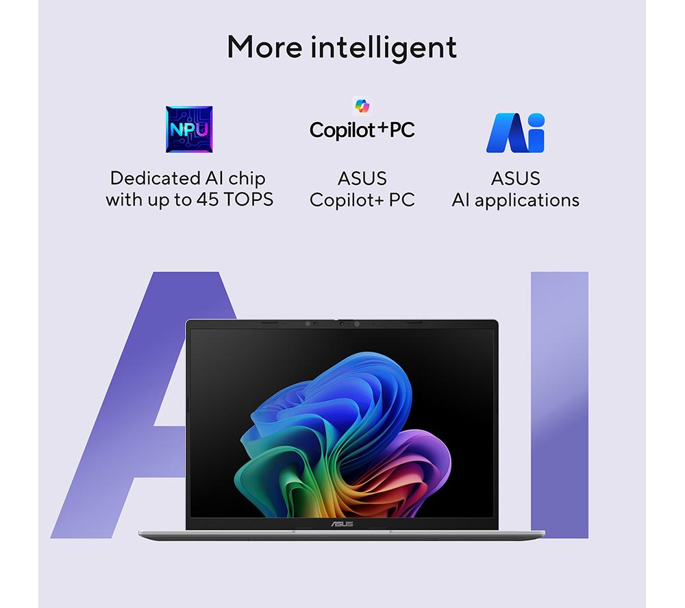 ASUS Vivobook 14 X1407QA 14" Laptop, Copilot+ PC - Snapdragon X, 512 GB SSD, Quiet Blue image number 12 of 18